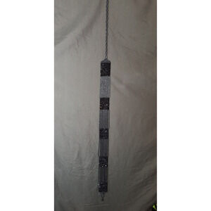 Unique Hand Made Vintage Women's Grey and Black Beaded Belt